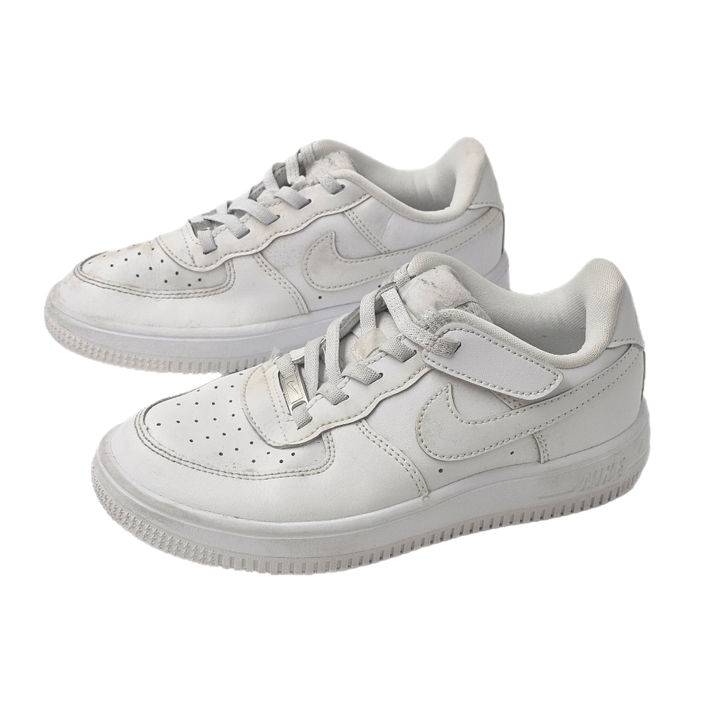 Nike Force 1 Low EasyOn Sneakers Little Kid Triple White Leather Size 1Y